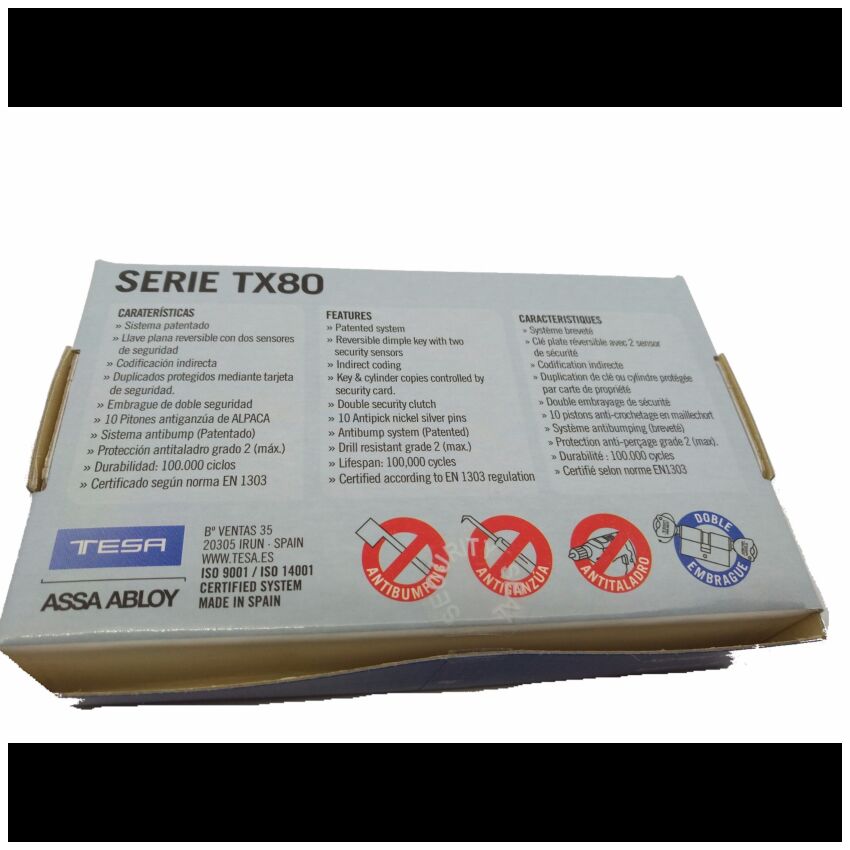 Cilindro Tesa TX80 50x10mm niquelado