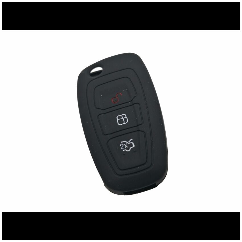 Capa silicone Ford, três botões, negra