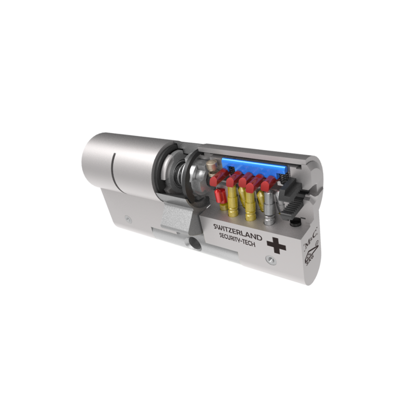 Cilindro M&C Move 32x32mm niquelado, Pack 2 cilindros mestrados