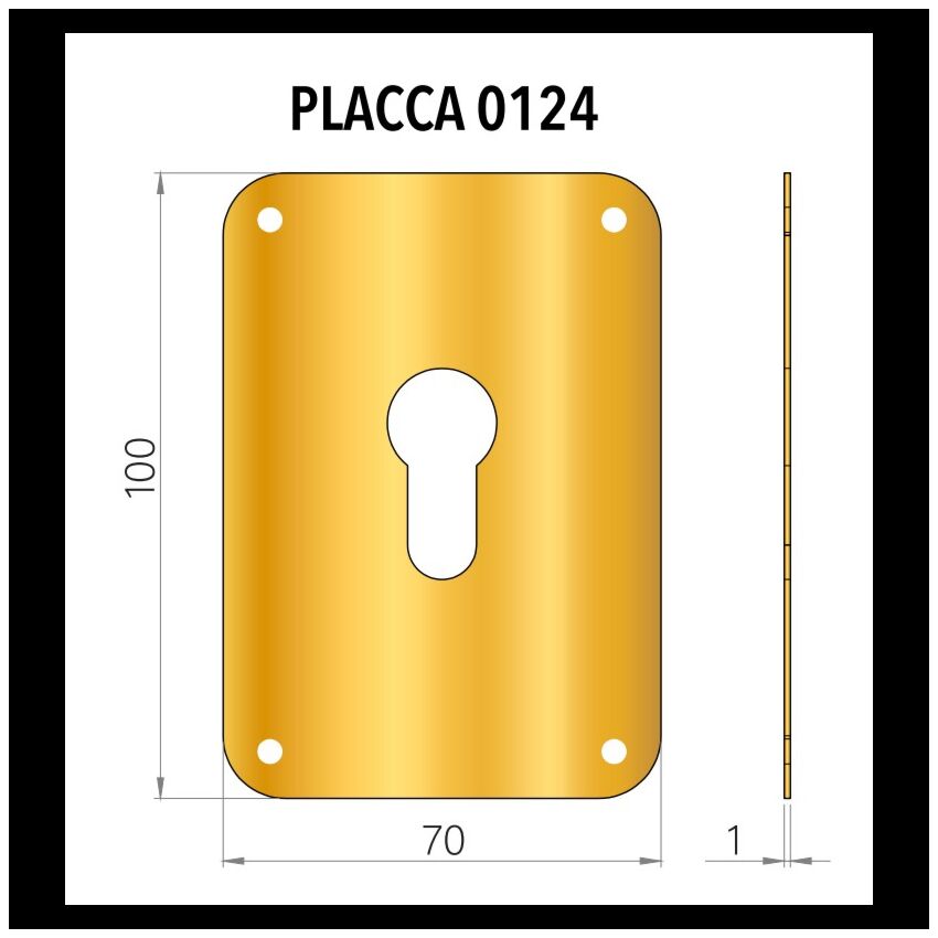 Placa substituição AF  0124 Latão