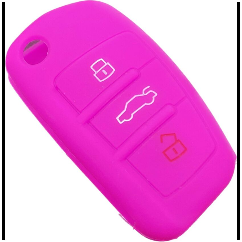 Capa silicone Audi, três botões, rosa