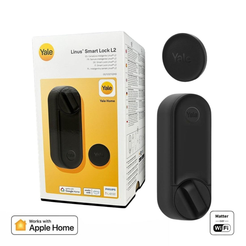 Fechadura Inteligente Yale Linus® L2 Wi‑Fi + Bluetooth 5.3 (Preto Mate)