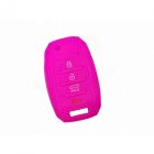 Capa silicone Kia, flip quatro botões, rosa