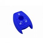 Capa silicone Mercedes, três botões, azul