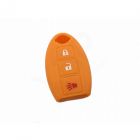 Capa silicone Nissan, três botões, laranja