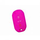 Capa silicone Peugeot, flip três botões, rosa