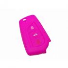 Capa silicone Toyota, três botões, rosa