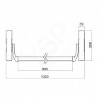 Barra antipânico Tesa 1970 para fechadura de embutir, em inox