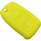 Capa silicone Volkswagen, três botões, amarela