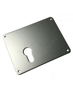 Espelho retangular Mottura interior, para cilindro de perfil europeu, porta esquerda, em alumínio anodizado