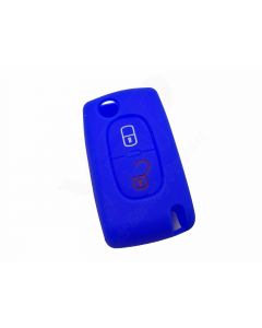 Capa silicone Citröen, flip dois botões, azul