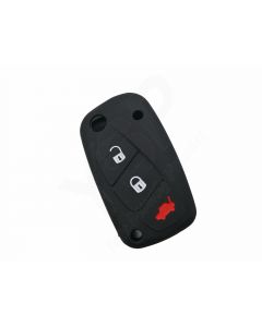 Capa silicone Fiat, flip três botões, negra