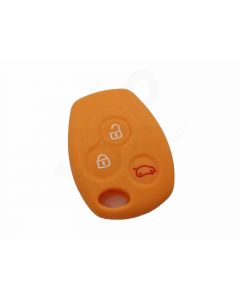 Capa silicone Renault, três botões, laranja