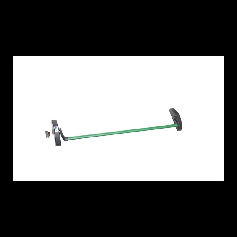 Barra antipânico Tesa 1910 de sobrepor, com 1 ponto de fecho/trinco lateral, em verde, com microswitch