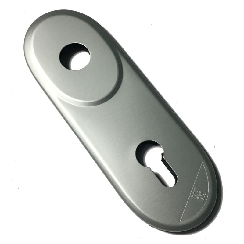 Espelho comprido Mottura interior, com entrada para canhão e puxador, em alumínio anodizado