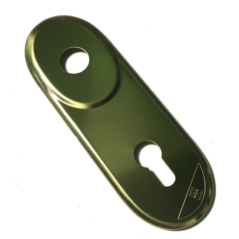 Espelho comprido Mottura interior com entrada para canhão e puxador, em dourado