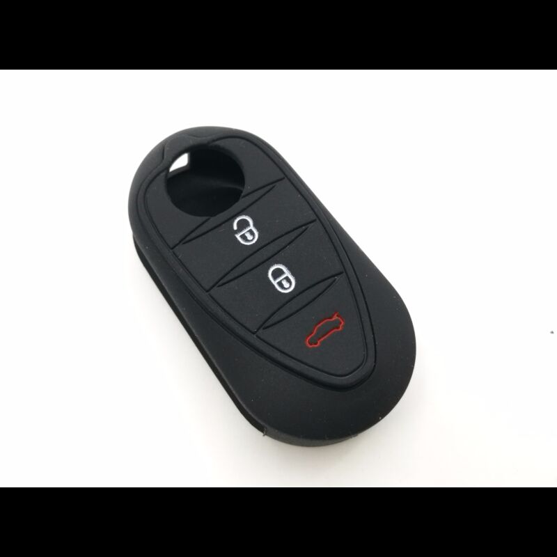 Capa silicone Alfa Romeo, três botões, negro