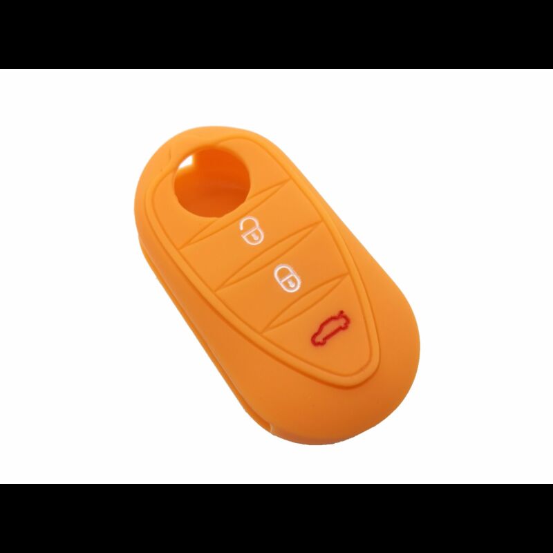 Capa silicone Alfa Romeo, três botões, laranja