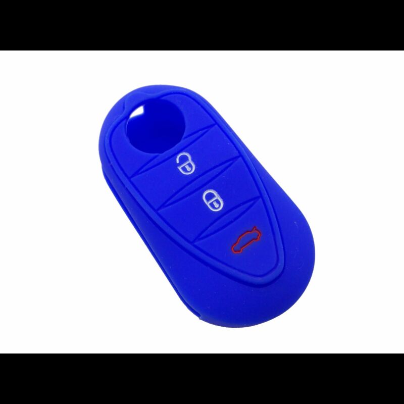 Capa silicone Alfa Romeo, três botões, azul