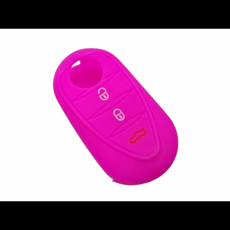 Capa silicone Alfa Romeo, três botões, rosa