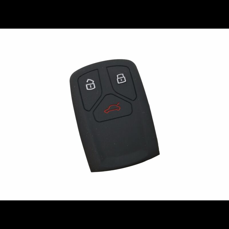 Capa silicone Audi, três botões Smart Key proximidade, negra