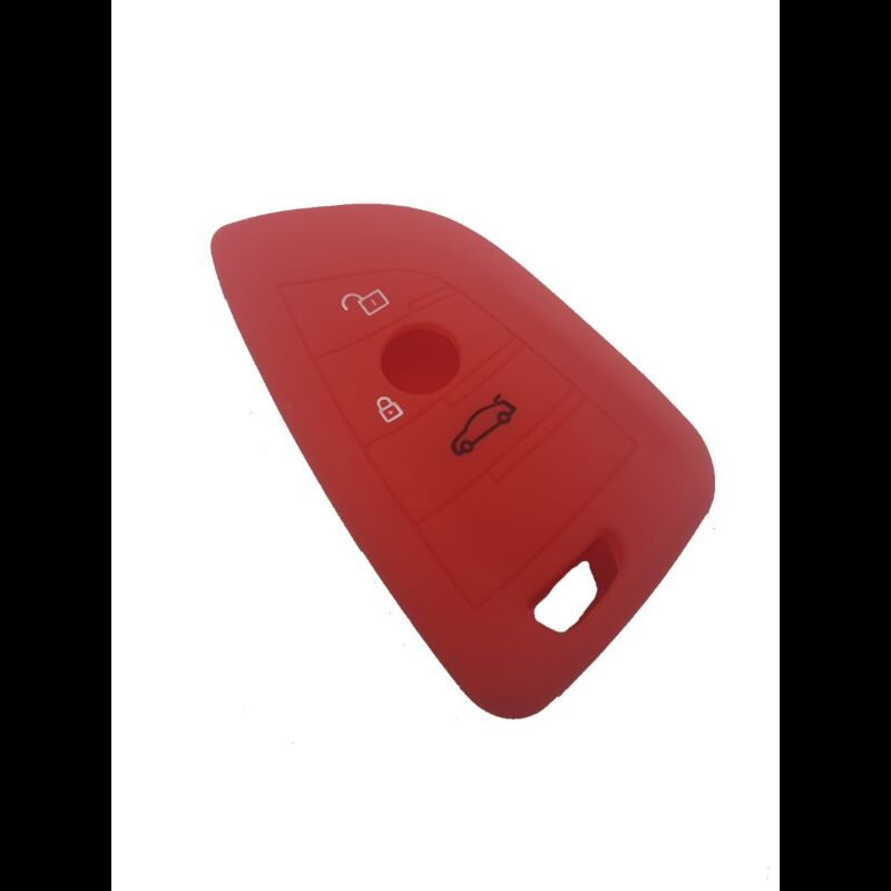 Capa silicone BMW, três botões, Smartkey proximidade, vermelho