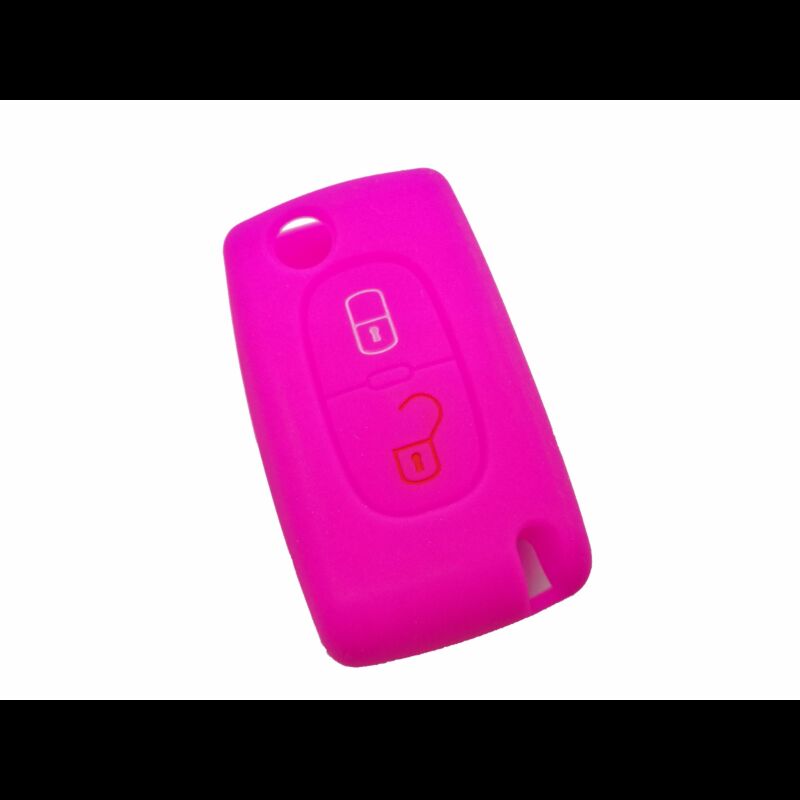Capa silicone Citröen, flip dois botões, rosa