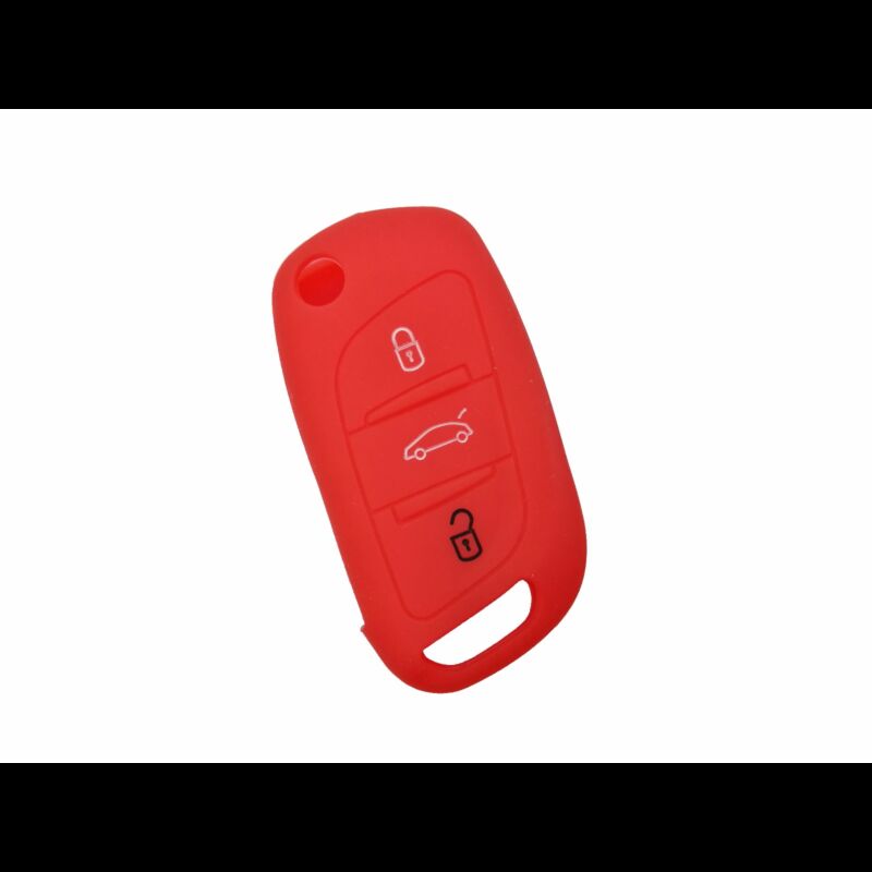 Capa silicone Citröen, nova flip três botões, vermelho