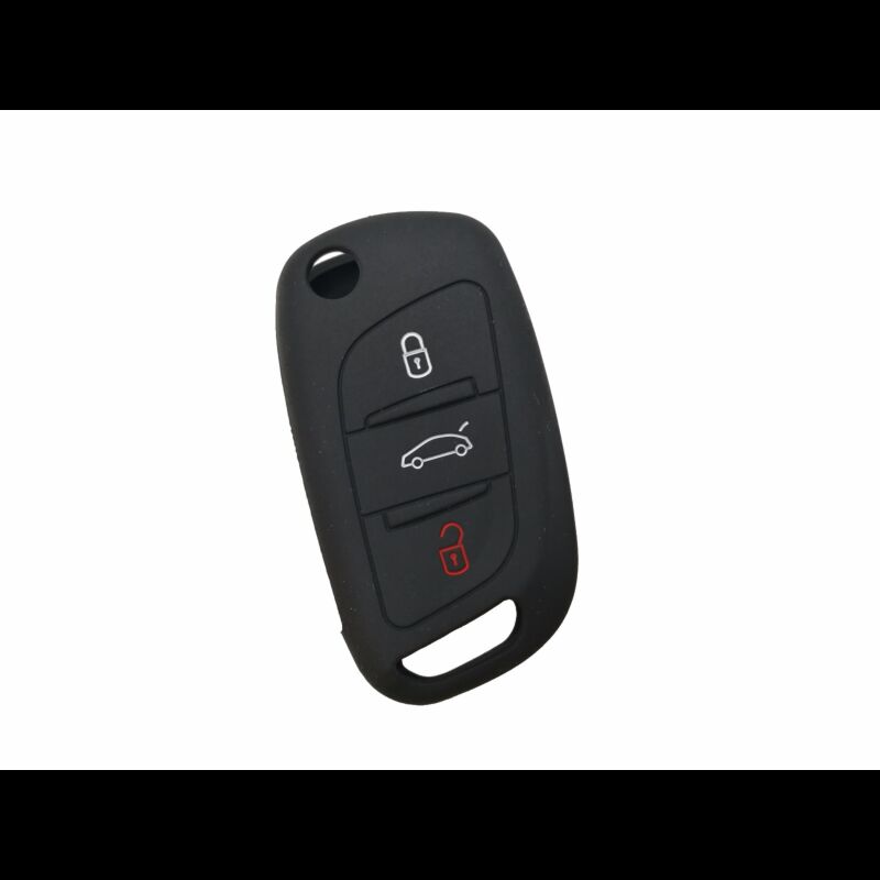 Capa silicone Citröen, nova flip três botões, negra