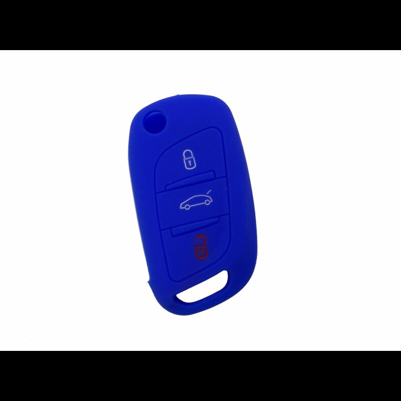 Capa silicone Citröen, nova flip três botões, azul