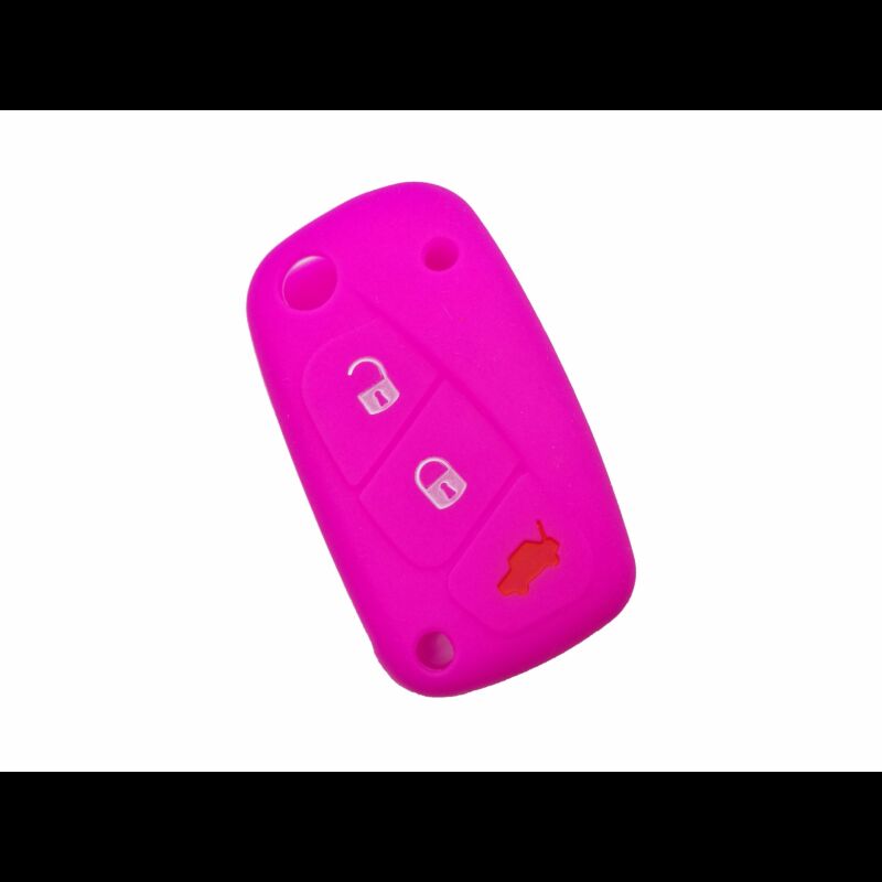 Capa silicone Fiat, flip três botões, rosa