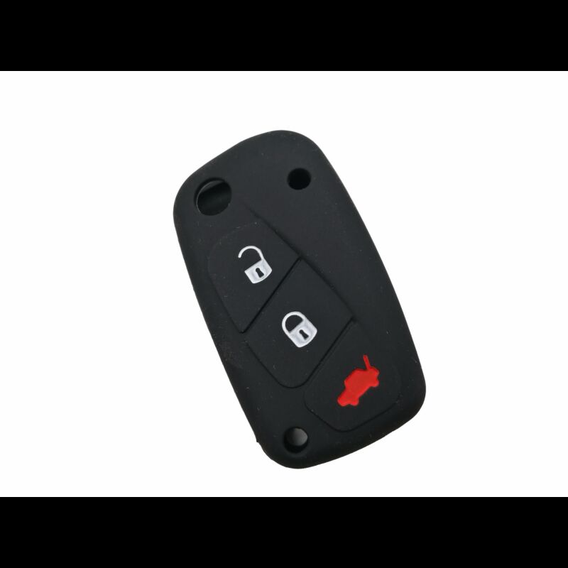 Capa silicone Fiat, flip três botões, negra