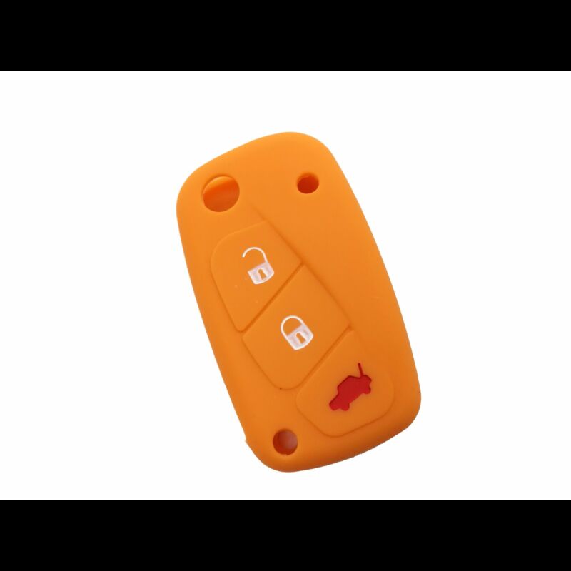Capa silicone Fiat, flip três botões, laranja