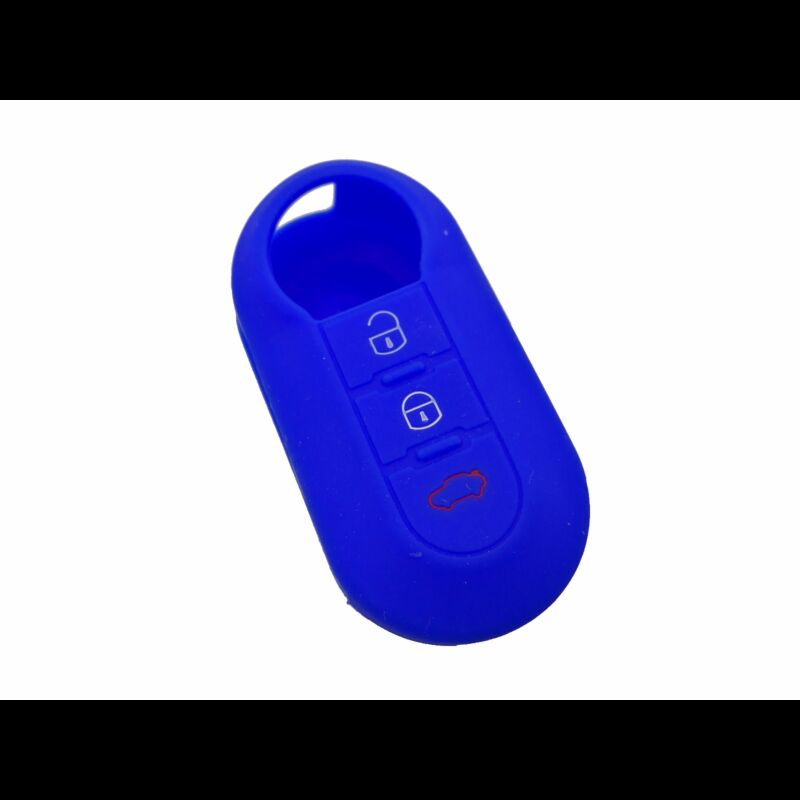 Capa silicone Fiat, flip três botões, azul