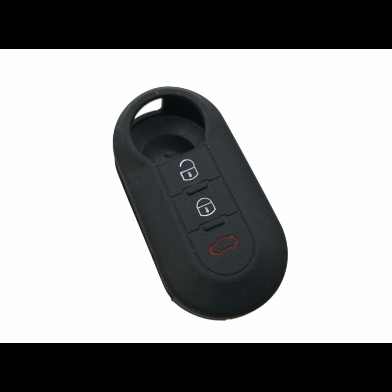 Capa silicone Fiat, flip três botões, negra