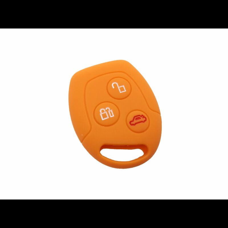 Capa silicone Ford, três botões, laranja