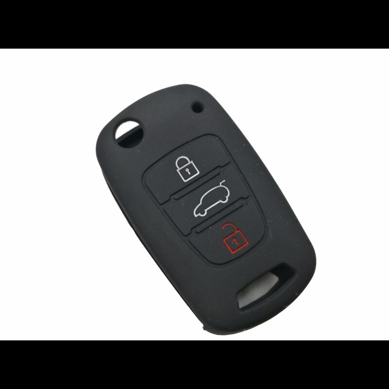 Capa silicone Kia, três botões, negra