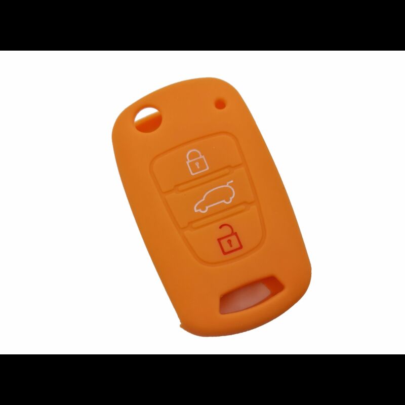 Capa silicone Kia, três botões, laranja