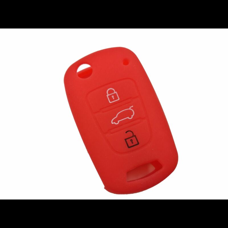 Capa silicone Kia, três botões, vermelho