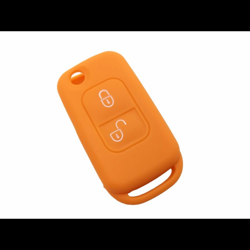Capa silicone Mercedes, dois botões, laranja