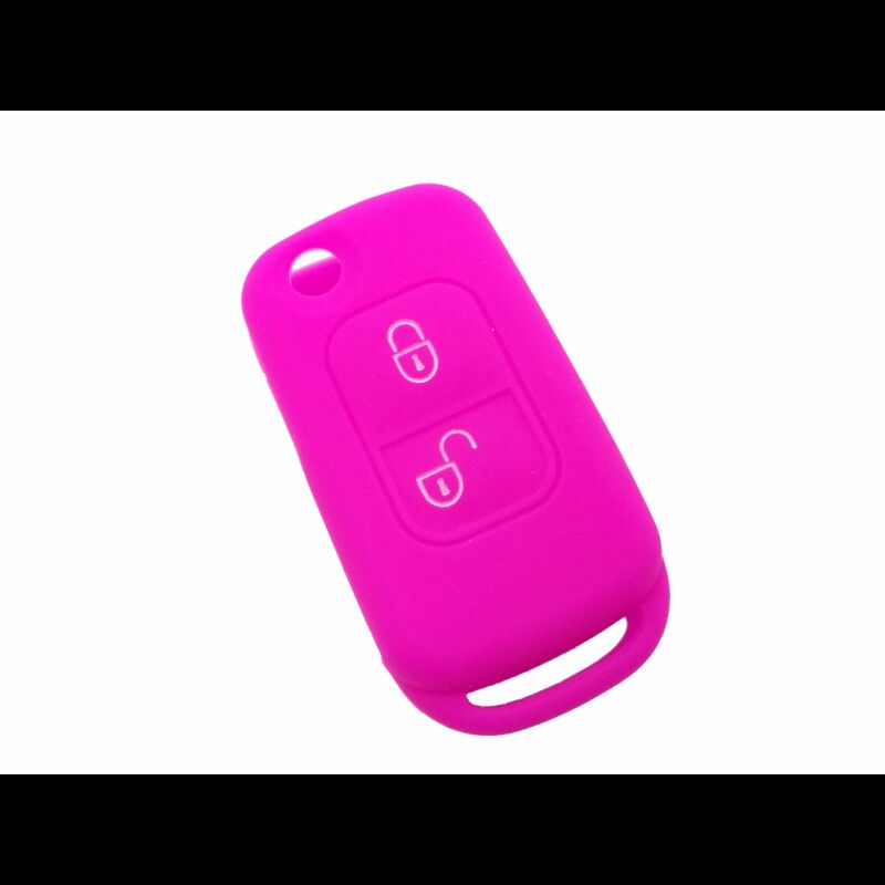 Capa silicone Mercedes, dois botões, rosa