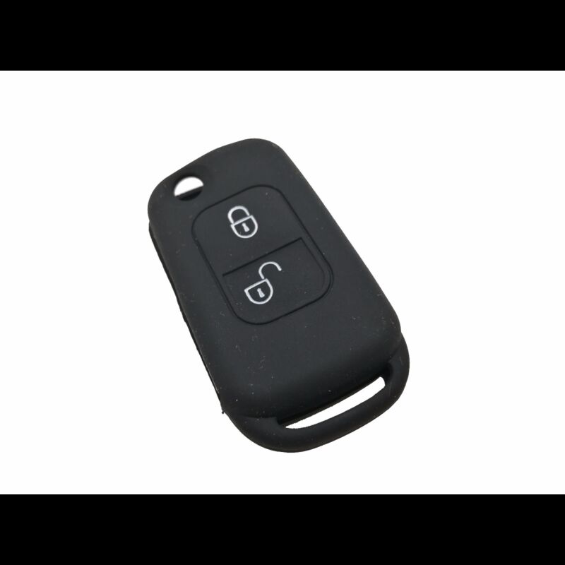 Capa silicone Mercedes, dois botões, negra
