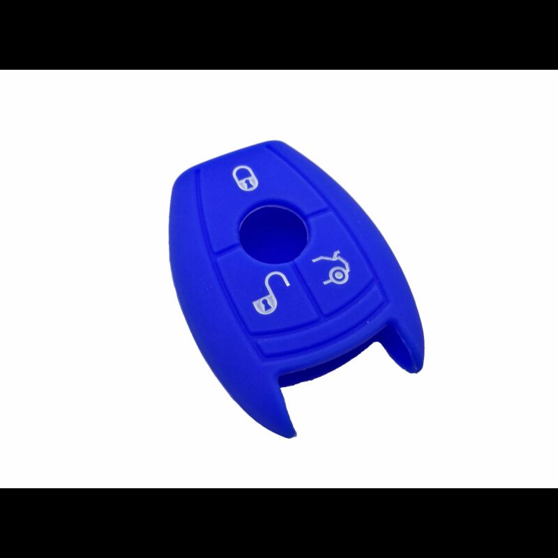 Capa silicone Mercedes, três botões, azul