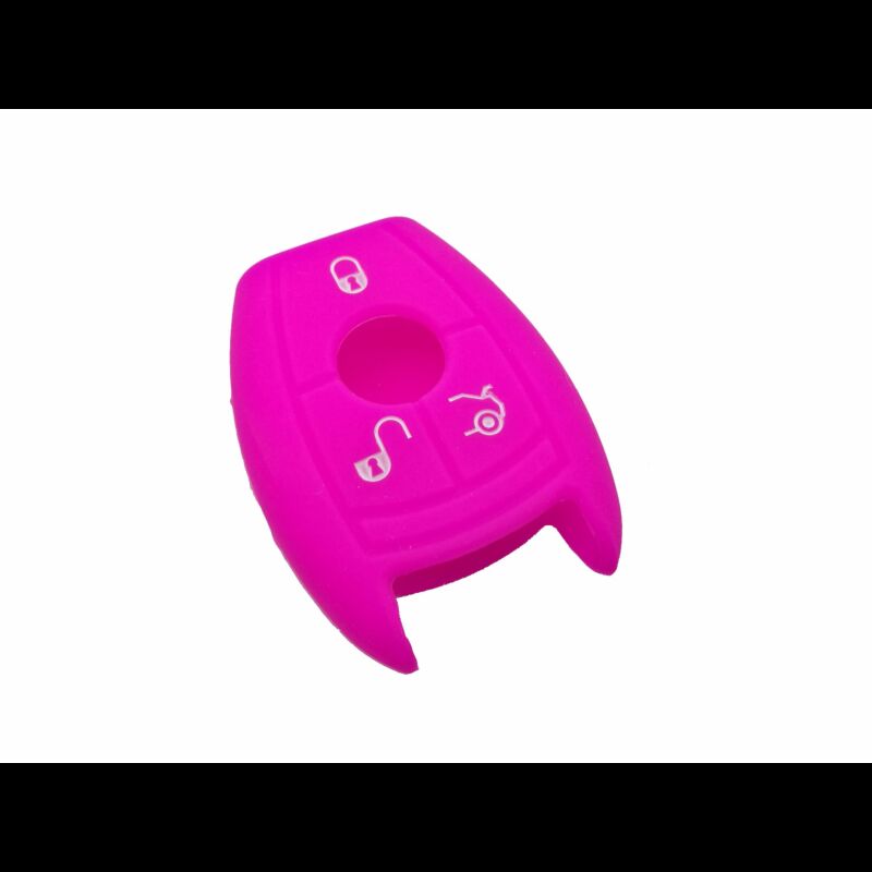 Capa silicone Mercedes, três botões, rosa