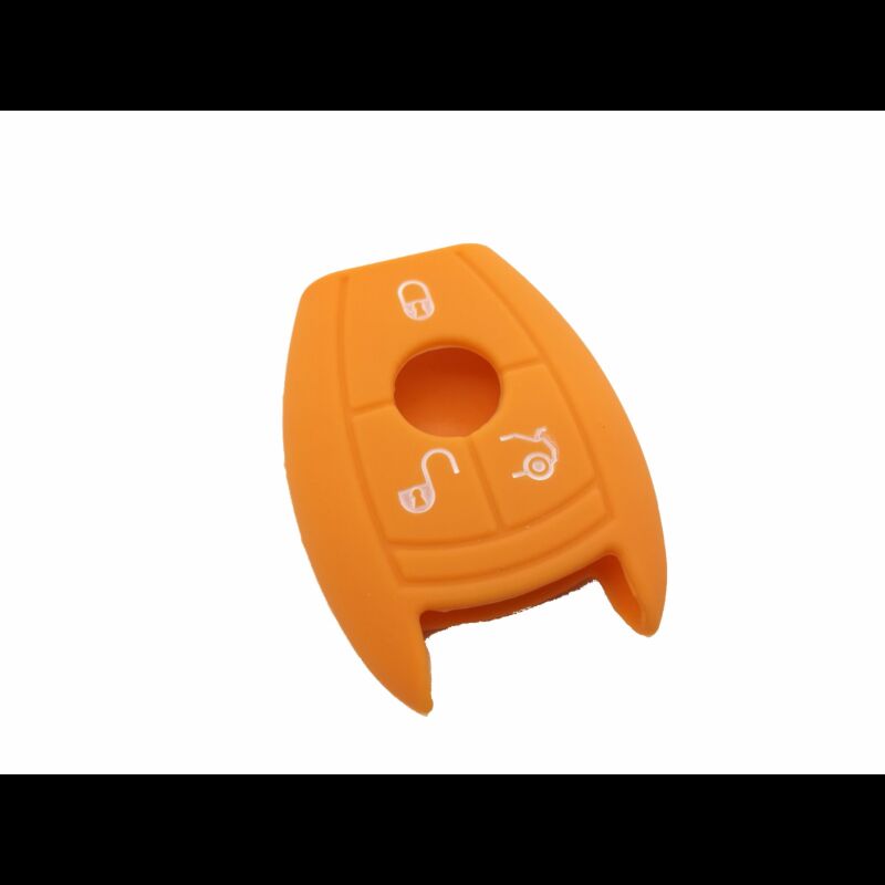 Capa silicone Mercedes, três botões, laranja