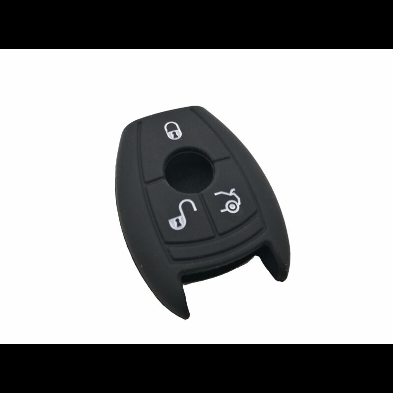 Capa silicone Mercedes, três botões, negra