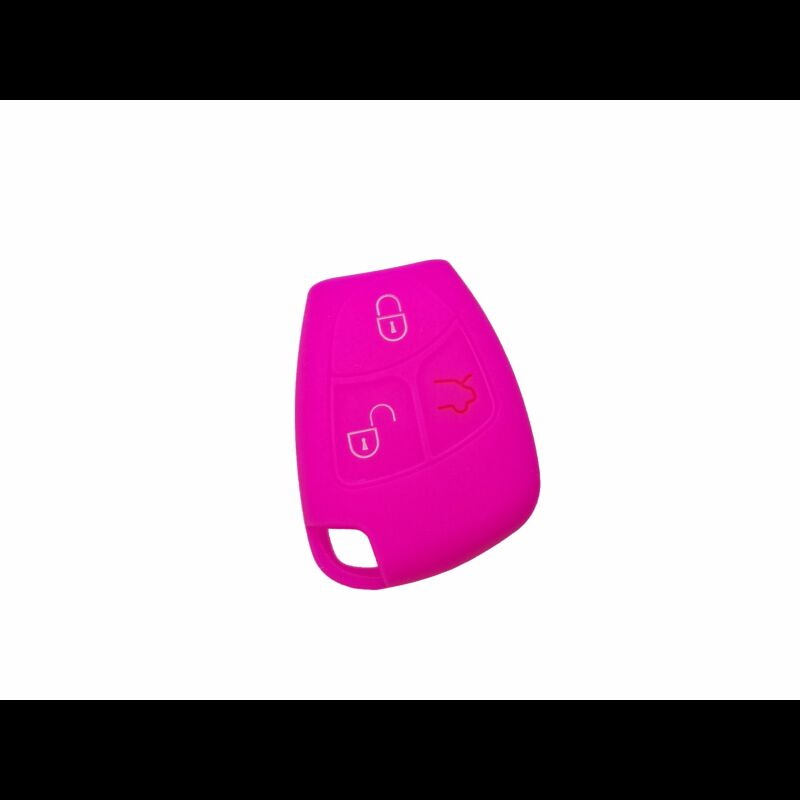 Capa silicone Mercedes, três botões, Smartkey (antiga), rosa