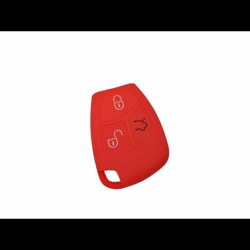 Capa silicone Mercedes, três botões, Smartkey (antiga), vermelho