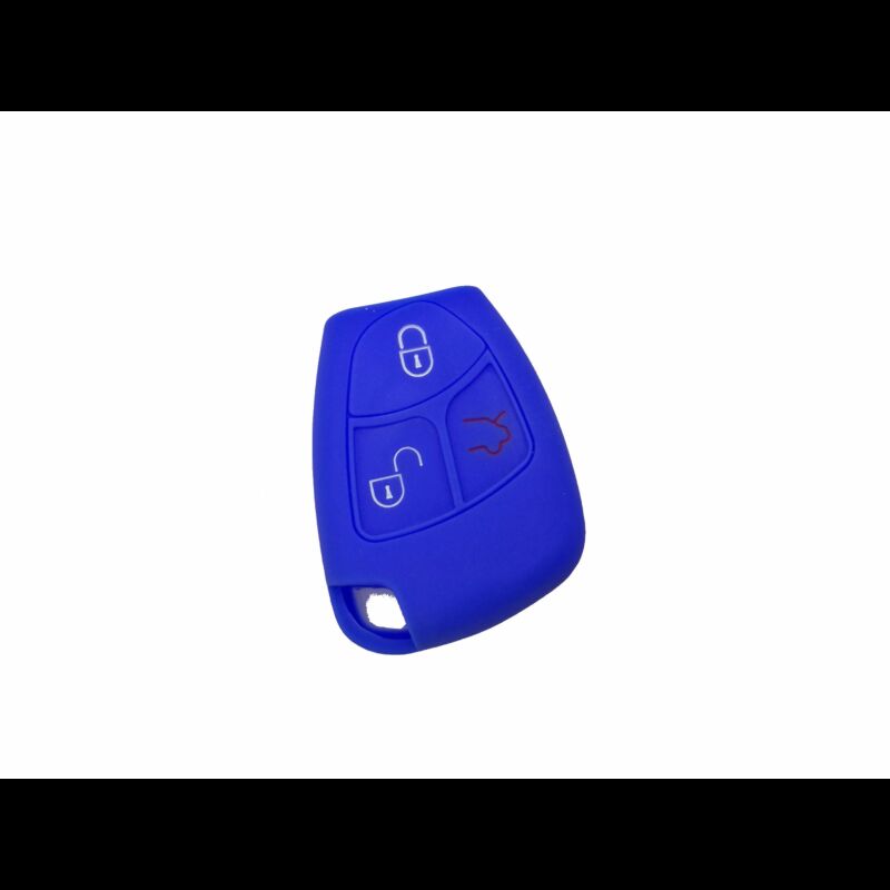 Capa silicone Mercedes, três botões Smartkey (antiga), azul