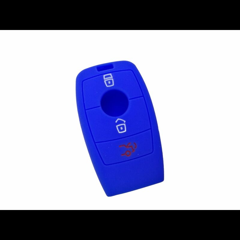 Capa silicone Mercedes, três botões, Smartkey proximidade, azul